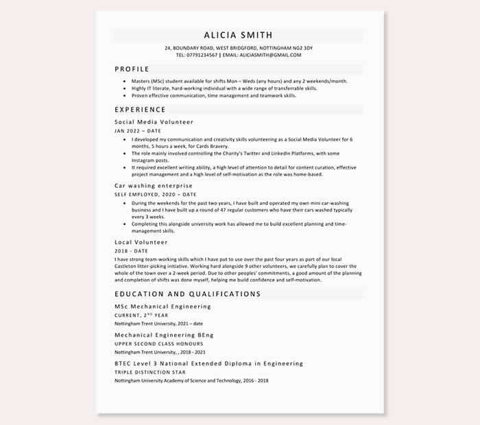 Free CV With No Experience FreeCVDownload